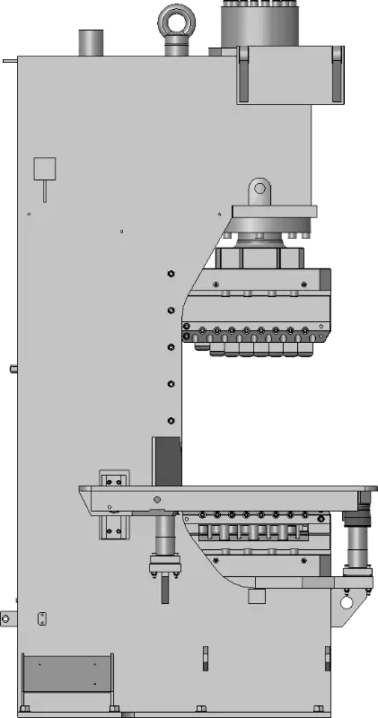 Model of building stone splitter - side view