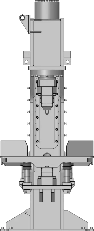 Model of building stone splitter - front view